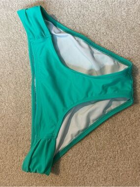 Title Nine Teal High-Rise Bikini Bottom
